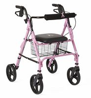 Medline Rollators with 8 Inch Wheels, Pink