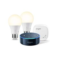 Echo Dot (2nd Generation) - Black with Element by Sengled 2 Bulb Kit