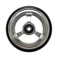 RIANTWHEEL, 5 X 1.4 inch, Solid, PU Wheels, Wheelchair Casters, Aluminum Rim, one Pair (Silver)