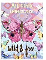 Punch Studio Gold Foil & Gem Embellished Mini Pocket Butterfly Notepad ~ All Good Things are Wild & Free 61565