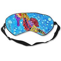 Kwhy Cute Seahorse Sleep Mask for Women Blackout Kids Sleep Mask Pack Printed Sleep Eye Masks Blackout Adjustable Head Strap Night Blindfold for Women Men Night Sleeping, Travel, Nap