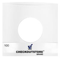 CheckOutStore (100) Paper Record Inner Sleeves with Hole for 7" Vinyl 45 RPM Records (Standard)