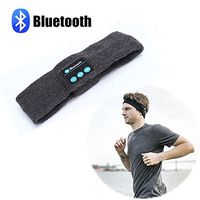 OUYAWEI Consumerelectronics for Bluetooth Knit Headband Sweatband Wireless Headphone Headset Speaker Exercise Grey White Dark Grey