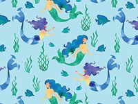Gift Wrap Paper - 30 inches x 25 feet - Mermaid Splash