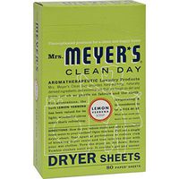 Mrs. Meyers Dryer Sheets - Lemon Verbena - 80 Sheets (Pack of 4)