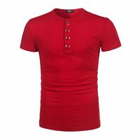 Boomboom Men Shirts, 2018 Fashion Men Summer Button Blouse Short Sleeve Fit Shirt (M, Red)