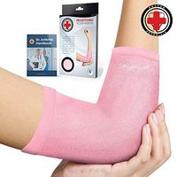 Doctor Developed Ladies Pink Elbow Compression Sleeve for Women and Doctor Written Handbook- Relief from Tennis/Golfers Elbow & Other Elbow Conditions - Excellent Customer Support (Medium)