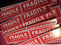 1" x 3" Fragile Stickers Handle with Care (200 Stickers (Sheet))