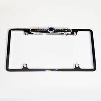 Audiotek License Plate Rear View Reverse Camera 8 IR LED Night Vision Support Region Free NTSC/PAL Back Up Cam Support in Chrome AT-110LCC