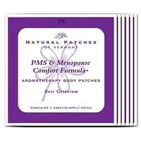 Natural Patches Of Vermont Rose Geranium PMS & Menopause Essential Oil Body Patches, Single Patch Pouch (Pack of 6)