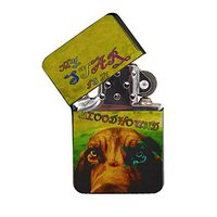 Bloodhound Rockstar - Black Lighter Windproof Flip-Top Refillable with tin Gift Box