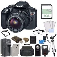 Canon EOS Rebel T6 DSLR Camera with 18-55mm Lens (USA Warranty) + Extra Battery + Charger + 8GB + Remote + Tripod + Case + Flash + Card Reader + HDMI Bundle