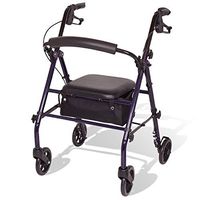 Carex Steel Rollator Walker with Seat and Wheels - Rolling Walker for Seniors - Walker Supports 350lbs, Foldable, For Those 5'0" to 6'1"