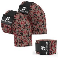 ProFitness Weightlifting Knee Wraps (Pair) – Adjustable Compression Sleeves for Cross Training, Squats, Powerlifting, Weightlifting – Improved Gym Workout Strength & Stability – Unisex (Red Camo)