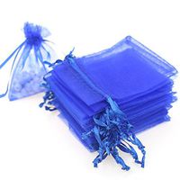 AKStore 100PCS 4x6" (10x15cm) Drawstring Organza Jewelry Favor Pouches Wedding Party Festival Gift Bags Candy Bags (Blue)