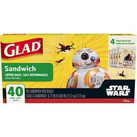 Glad Zipper Food Storage Sandwich Bags - Star Wars - 40 Count