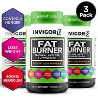 INVIGOR8 Fat Burner and Natural Appetite Suppressant – Healthy Weight Loss Formula and Thermogenic with Green Tea Leaf Extract (3-Pack 90 Day Supply)…