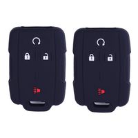 2Pcs XUHANG Sillicone key fob Skin key Cover Remote Case Protector Shell for Chevrolet Silverado Colorado GMC Sierra Yukon Cadillac smart Remote black