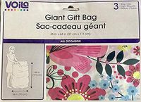 Giant Gift Wrapping Bags All Occasions Large Cellophane Sacks for Big Presents (36" x 44") Includes 1 Bag, 1 Tag & 1 Ribbon Offered by Tavernit (Flowers)