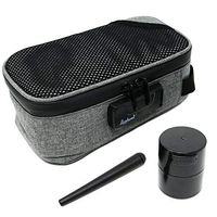 Stash Bag – 8.5” x 4.5" Sidekick Smell Proof Case + Airtight Jar + Smell-Proof Tube - Lionhead (Grey)