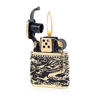 Armor Chinese Dragon Antique Style Lift Arm Oil Petrol Lighter (Gold)