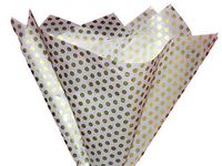 Tissue Paper Gift Wrap Bulk All Colors Wrapping 100 200 300 or 500 Sheets 15 x 20 Assorted Black Blue Fuchsia Gold Green Orange Pink Purple Red Silver White Yellow (Gold Dots, 75 Sheets)