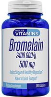 Bromelain 500mg - 180 Capsules - Bromelain Supplement - Proteolytic Enzymes from Pineapple Supporting Nutrient Absorption and Digestion 2400 GDU/g