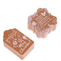 Lwestine 100 Pcs Kraft Paper Hang Tags Christmas Party Favor Label Price Xmas Gift Card