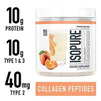 Isopure Multi Collagen Peptides Protein Powder, Vitamin C for Immune Support, Type 1, 2 & 3, Keto Friendly, for Recovery Support, Joints, Cartilage, Skin & Nails - Gluten Free, Citrus Peach, 15 Serv