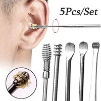 Xuprie 5Pcs Professional Ear Tool Sets Curette Ear Pick Wax Remover Ear Cleaning Earwax Removal