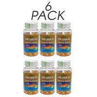 Germa Cod Liver Oil Natural Dietary Supplement. Aids the Function of Important Organs, Improves Cognitive Peformance and Joint Health. 100 Capsules. Pack of 6