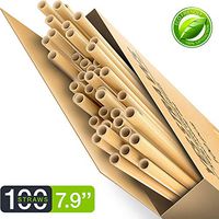 100% Biodegradable & Compostable Eco Friendly Long Wheat Straws - Pack of 100 - Natural and Disposable Drinking Straws - Better Alternative to Plastic, Paper, Stainless-Steel (Long 100 pcs)