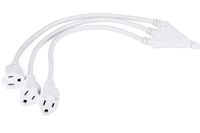 Aurum Cables 3 Prong 1-to-3 Power Cord Splitter Cable - Power Extension Cord - Cable Strip Outlet Saver - Outlet Splitter Electrical Cord - 3 Ft - 16AWG - UL approved - White - 3 Pack