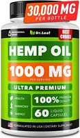 Hemp Oil Capsules 1000 MG PER SERVING - Best for Anxiety & Stress Relief - Hemp Capsules made in USA - 100% Natural - Anti Inflammatory, Mood & Immune Support - Skin Health, Deep Sleep - Omega 3, 6, 9