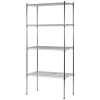 Sandusky Lee WS361874-C Industrial Welded Wire Shelving, 800lbs Capacity, 36" Width x 74" Height x 18" Depth, Chrome