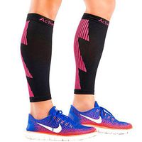 ActiveGear Calf Compression Sleeves for Men and Women to Improve Circulation and Recovery - Black/Pink L/XL (One Pair)