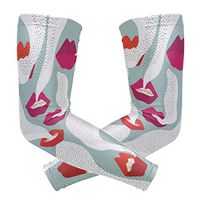 LEVEIS Red Lip Art Arm Sleeves UV Protection for Men Women Sunblock Protective Gloves Running Golf Cycling Driving Long Arm Cover 1 Pair