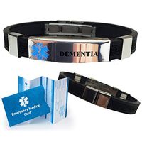 "Dementia" Designer Medical Alert ID Bracelet. Choose Color!