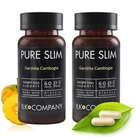 100% Garcinia Cambogia Weight Loss - Fast Acting Diet Pills That Work Fast for Women & Men - Made in USA - 60 Vegetable Capsules (2 Bottles)