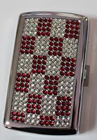 Brilliant Red Faux Rhinestone Covered Cigarette Case Eclipse Style