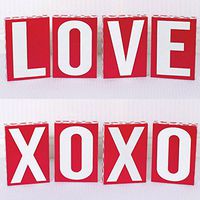 7" X 10" X 1.5" Wood Double Sided Block Set (Love/Xo) Red/White – Model Number – 22040