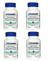 Life Extension High Potency Optimized Folate L-Methylfolate 5000 mcg 30 vegetarian tablets - 4-Pak
