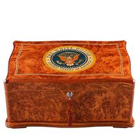 C-Xka Desktop Cigar Humidor, Cedar Cigar Storage Box Well Seal Design with Tray and Adjustable Divider, Glass Hygrometer and Rectangle Humidifier, Holds 25-50 Cigars