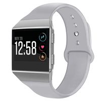 OenFoto Sport Bands Compatible Fit bit Ionic, Soft Silicone Wristband Replacement Watch Band Strap Accessory Bracelet for Fit bit Ionic Smart Watch, Light Gray Large