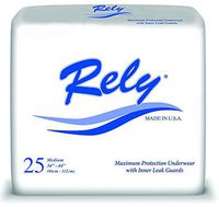 Rely Maximum Protection Underwear (Adult Pull-up) with Inner Leak Guards, Medium (34" - 44"), Pack of 25