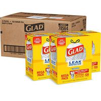 Glad Tall Kitchen Drawstring Trash Bags - 13 Gallon - 120 Count - 3 Boxes/Case