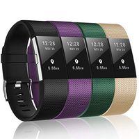 ZEROFIRE Compatible for Fitbit Charge 2 Bands, Adjustable Sport Wrist Bands Strap for Fitbit Charge 2, Women, Men, Pack of 4