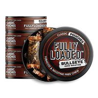 Fully Loaded Chew Tobacco and Nicotine Free Classic Bullseye Pouches Signature Flavor, Chewing Alternative-5 Cans