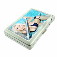 Oklahoma City Pin Up Girls OKC D13 Cigarette Case Lighter Smoking King Size Cigarettes Silver Metal Wallet 4" X 2.75" RFID Protection