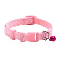 Axchongery Pet Collars, Cute Dog Neck Strap Small Puppy Cat Dot Necklace with Bell (Pink, 1.019-30CM)